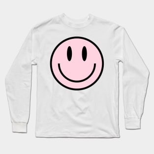 Pink Smiley Face Long Sleeve T-Shirt